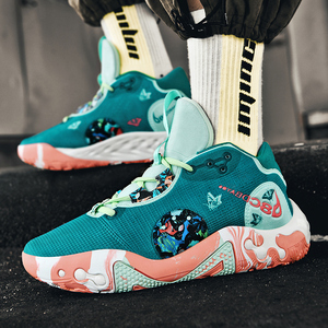 保罗乔治6代白黑实战男子篮球鞋网面透气中小学生大童摩擦有声音