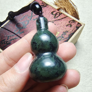 正品天然药王石葫芦吊坠藏玉招财福禄项链养生玉石多福多寿小挂件