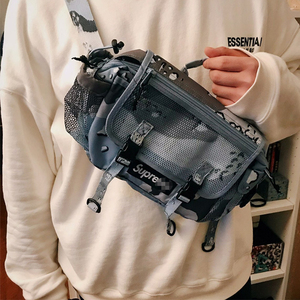 现货supreme 20ss春夏联名男女反光斜挎包潮牌迷彩腰包单肩包网红