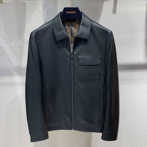 迪柯尼秋冬季男士皮衣短款翻领皮夹克11557g201专柜6980