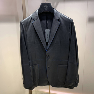 佛伦斯folunsi秋冬季男士羊皮皮衣西服领单排扣f8a28701专柜13900