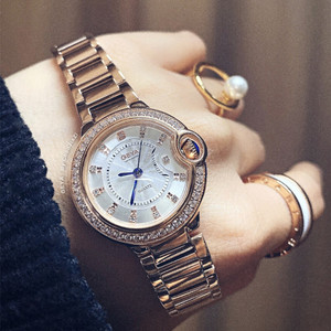 格雅新品璀璨人生系列真钻镶嵌蓝晶石防水女士腕表76085原装正品