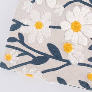 立体小雏菊图案全棉毛巾绣diy手工刺绣绣花布料服装面料定制裙子