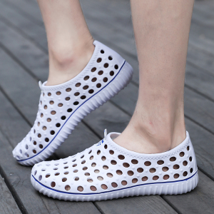 2022夏季塑胶鞋男士大孔漏洞软底塑料鞋家居室外透气洞洞鞋男凉鞋