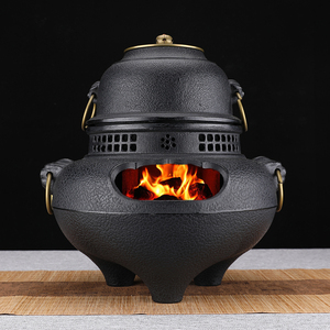 风炉炭炉铁壶日式围炉煮茶鬼面风炉烧水泡茶壶煮茶炉铸铁炉煮茶器