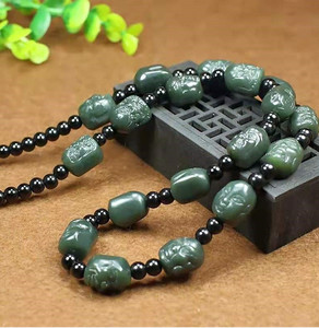 玉项链和田玉男士款十八罗汉手工编织玉坠挂绳玉佩绳子玉坠挂脖