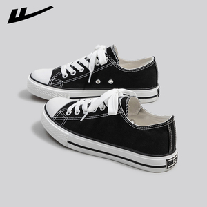 回力女鞋帆布鞋女夏款黑色板鞋2022新款春季ulzzang百搭透气薄款