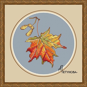 橘子爱绣◇dmc 十字绣 进口图纸花草图纸 枫叶红了