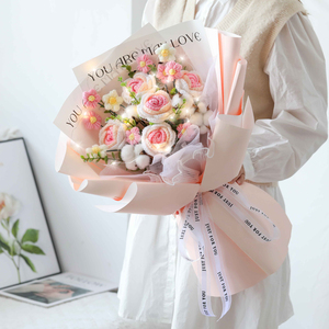 创意生日礼物针织编织毛线玫瑰花束向日葵成品母亲节送妈妈女朋友