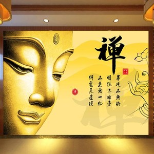佛背景墙布