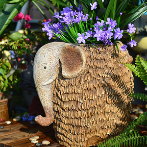 创意大象花盆艺术大号动物摆件阳台花园庭院布置客厅门口玄关装饰