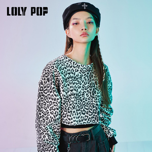 洛丽帕lolypop女装豹纹背心卫衣两件套2020秋装新款时尚上衣套装