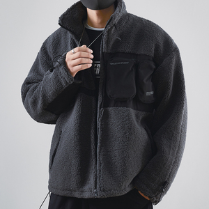 羊羔绒外套男棉衣秋冬季加绒加厚棉服男装抓绒羊羔毛棉袄上衣服潮