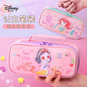 disney迪士尼白雪公主笔袋女孩高颜值小学生文具盒儿童铅笔盒2022年