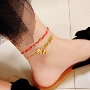 脚链黄金999足金纯金正品