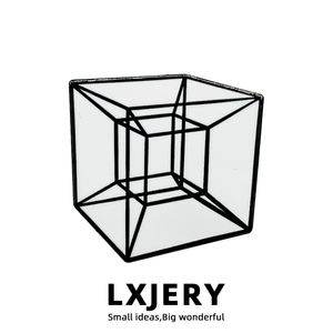 LXJERY 立方体四维空间模型胸针 数学生金属徽章 创意书包装饰