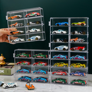 风火轮收纳盒合金小汽车模型TOMICA1:64儿童玩具多美卡透明展示架