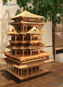 中国古建筑木模型 1/100 嘉兴烟雨楼 宋代样式 超大比例 斗拱结构