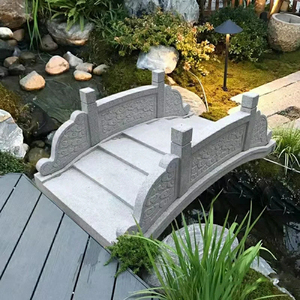 石雕花岗岩石桥现代别墅庭院小石桥装饰户外公园汉白玉石拱桥摆件