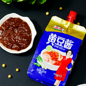 品大黄豆酱450g*5袋家用商用袋装东北大酱豆瓣酱黄豆酱原味葱伴侣
