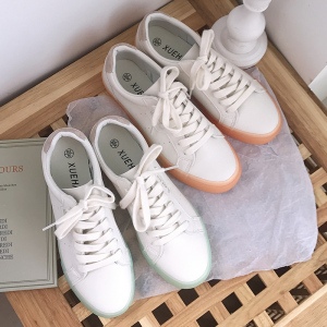 果冻小白鞋女2020秋季新款初中学生平底板鞋韩版百搭休闲运动鞋子
