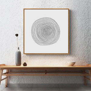 轨迹新中式玄关装饰画简约抽象黑白线条挂画日式文艺客厅背景墙画