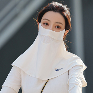 纯色冰丝防晒面罩女夏防紫外线口罩遮全脸护颈透气遮阳全防护眼角
