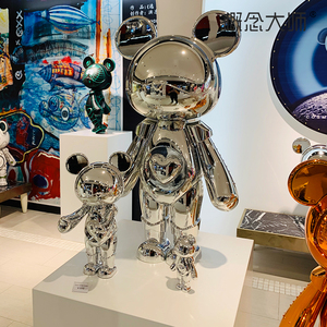 星际熊 潮牌公仔网红积木熊kaws卡通雕塑商场店门口暴力熊大摆件