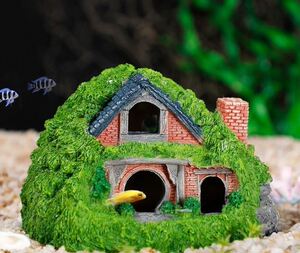 迷你鹦鹉鱼繁殖屋窝鱼缸躲避罐屋鱼窝造景观赏虾产卵洞装饰摆件用