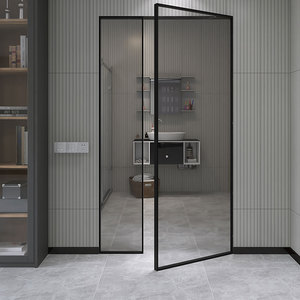 画间长虹玻璃门子母门厨房门单开门铝合金钢化玻璃磨砂子母门定制