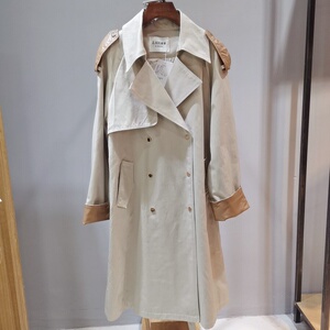 麦寻春款ofyl1002杏仁油长款风衣外套女时尚潮流百搭个性韩版