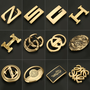 皮带扣头男板扣腰带正品平滑扣男士裤带头高档纯铜配件3.5 3.8cm