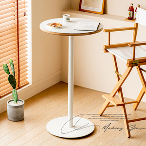 making space实木高脚吧桌小户型高桌子阳台吧台桌休闲圆形酒吧台