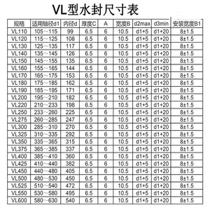 现货供应v型橡胶水封 耐油密封圈vl-180/190/200/220/250/275/300