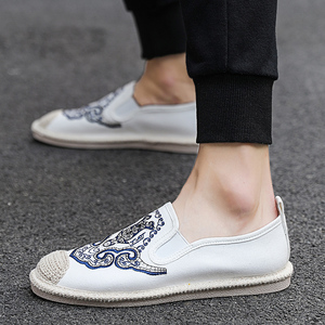 厦天男鞋汉服鞋子男国风刺绣透气2019新款古风夏天男款布鞋一脚蹬