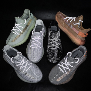 韦斯特椰子鞋350满天星反光黑武士真爆跑步鞋运动男大码46