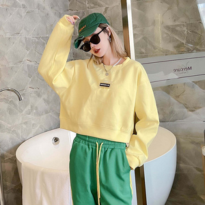 柠檬黄卫衣圆领