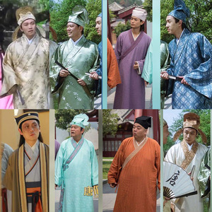 影视古装唐伯虎点秋香同款江南四大才子长衫长袍演出服话剧服装