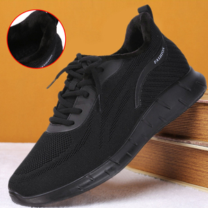 冬季老北京布鞋子男鞋全黑二棉鞋加绒保暖运动休闲厚底薄绒爸爸鞋