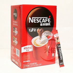 雀巢咖啡醇香原味低糖1+2速溶三合一固体饮料1350克盒装90条