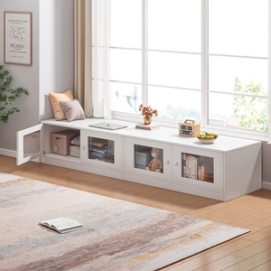 玻璃门放衣服的置物柜地柜矮柜飘窗柜可坐楼梯下储物柜榻榻米柜子