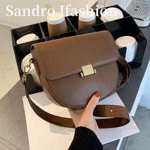 sandro ifashion 小包包女2021新款时尚百搭单肩包复古斜挎马鞍包