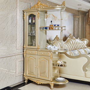 酒柜 间厅柜 实木酒柜欧式雕花客厅间隔柜可储物隔断储物柜lmja08