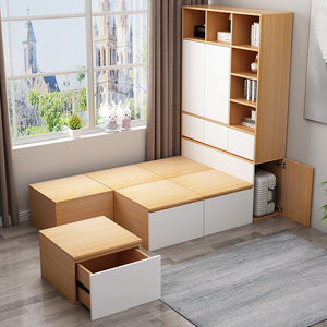 小户型榻榻米床1.5米组合收纳箱储物盒卧室家具省空间魔方可定制