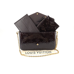 小竹子二手lv/路易威登 车厘子漆皮三合一链条包b022109564 98新