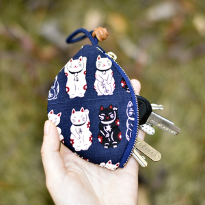 枫外原创手工创意布艺钥匙包钥匙扣车用挂件核桃礼物女钥匙套