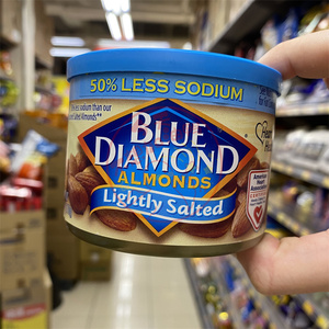 香港代购 美国进口BULE DIAMOND蓝钻石轻盐焗杏仁罐装170g