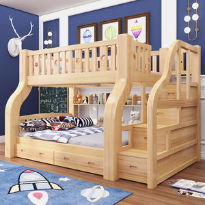 双层床两层现代上下床大人2米实木双人松木子母床实木加粗加厚