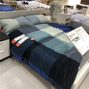 ikea宜家 布朗瑞拉 被套盒枕套方块拼接图案纯棉床上用品