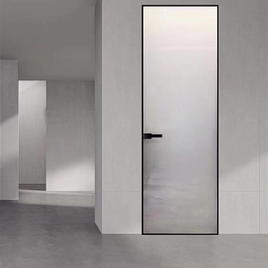 油砂玻璃门成都定制极窄边框隐形铝合金厨房门卫生间门浴室平开门